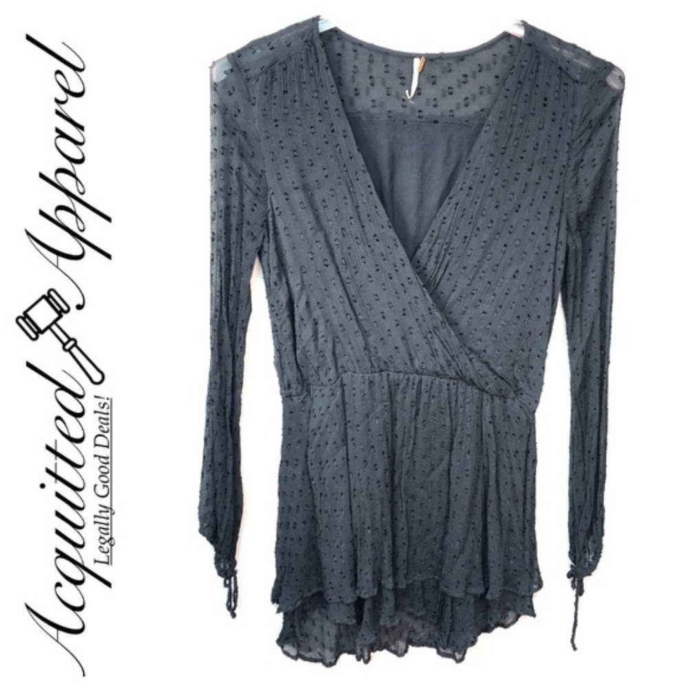 Free People Daliah Mini Dress Green Long sleeve - Picture 2 of 8